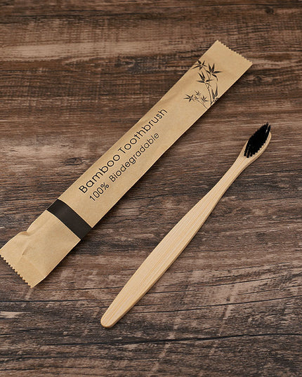 Flat Bamboo Toothbrush Kraft Paper Bag Toothbrush