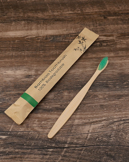 Flat Bamboo Toothbrush Kraft Paper Bag Toothbrush