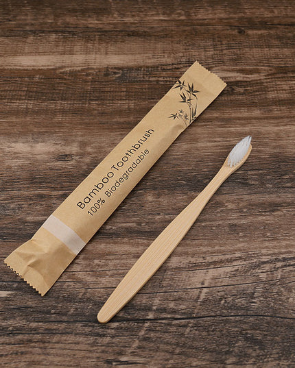 Flat Bamboo Toothbrush Kraft Paper Bag Toothbrush