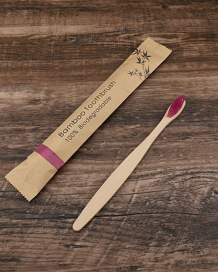 Flat Bamboo Toothbrush Kraft Paper Bag Toothbrush