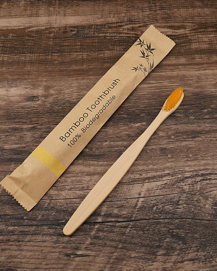 Flat Bamboo Toothbrush Kraft Paper Bag Toothbrush