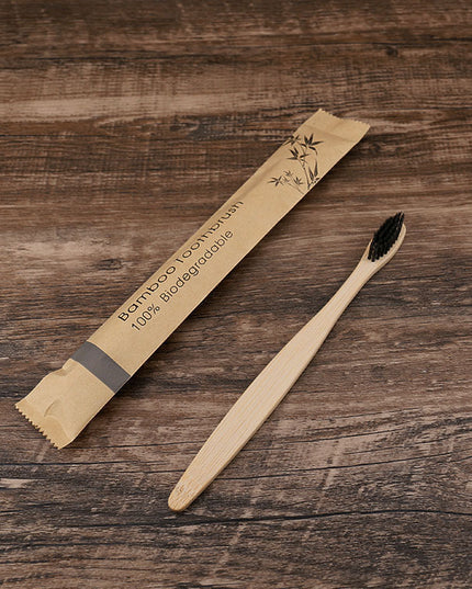 Flat Bamboo Toothbrush Kraft Paper Bag Toothbrush