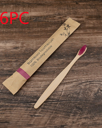 Flat Bamboo Toothbrush Kraft Paper Bag Toothbrush