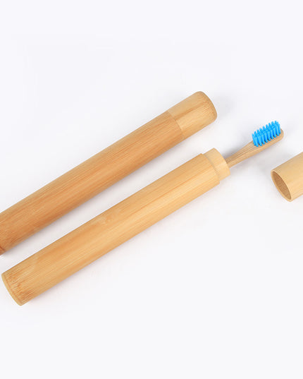 Bamboo Toothbrush Novelty Wooden Teeth Brush soft-bristle Bamboo Fibre Wooden Handle Bamboo Tube Charcoal Set