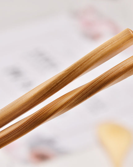 Portable bamboo cutlery bag set