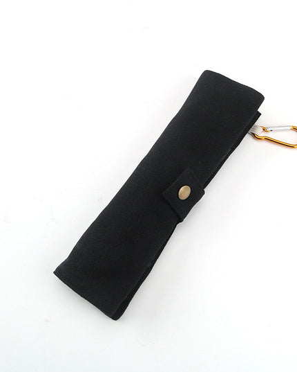 Portable bamboo cutlery bag set