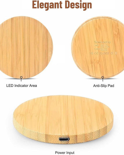 Bamboo Vertical Wireless Charging, Home, Office, Travel Universal, Dual-coil Design, Horizontal And Vertical Screen Can Be Charged, Compatible With All Kinds Of Wireless Charging Equipment
