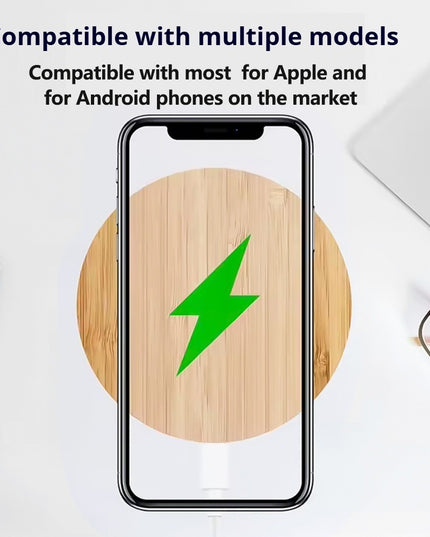 Bamboo Vertical Wireless Charging, Home, Office, Travel Universal, Dual-coil Design, Horizontal And Vertical Screen Can Be Charged, Compatible With All Kinds Of Wireless Charging Equipment