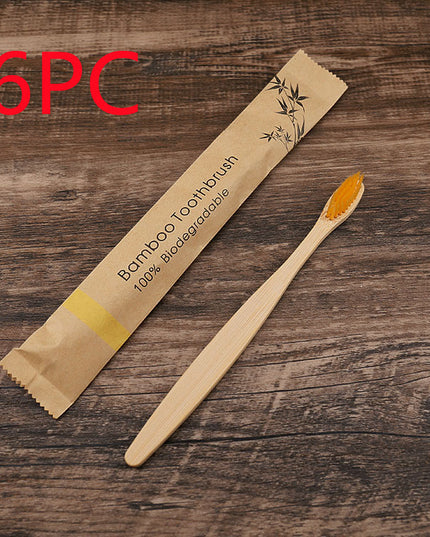 Flat Bamboo Toothbrush Kraft Paper Bag Toothbrush
