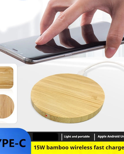 Bamboo Vertical Wireless Charging, Home, Office, Travel Universal, Dual-coil Design, Horizontal And Vertical Screen Can Be Charged, Compatible With All Kinds Of Wireless Charging Equipment