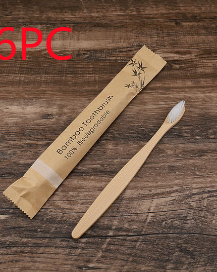 Flat Bamboo Toothbrush Kraft Paper Bag Toothbrush