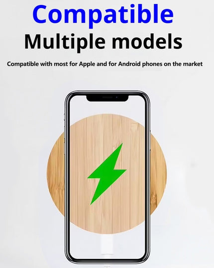 Bamboo Vertical Wireless Charging, Home, Office, Travel Universal, Dual-coil Design, Horizontal And Vertical Screen Can Be Charged, Compatible With All Kinds Of Wireless Charging Equipment