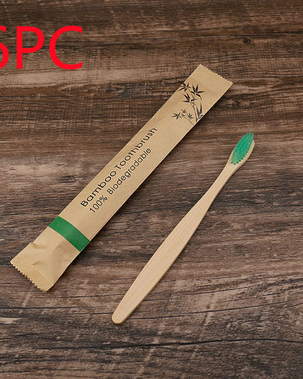 Flat Bamboo Toothbrush Kraft Paper Bag Toothbrush