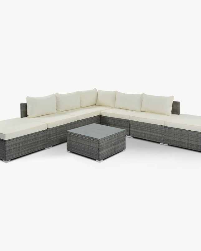 8-Pc Outdoor Patio Furniture Set, Garden Wicker Sofa, Single Sofa Combinable