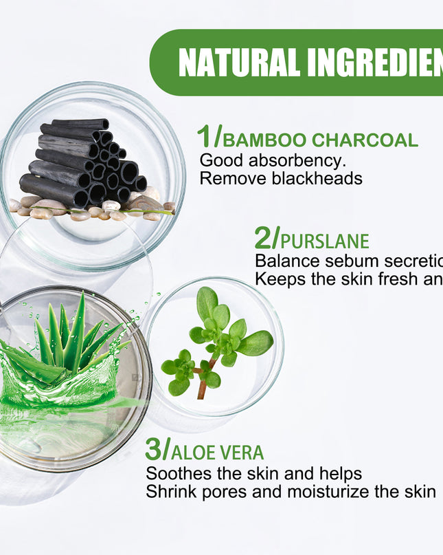 EELHOE Bamboo Charcoal Blackhead Removal Rip-Off Mask Moisturizing Blackhead Removal Acne Pore Shrinking Oil Control Mud Mask