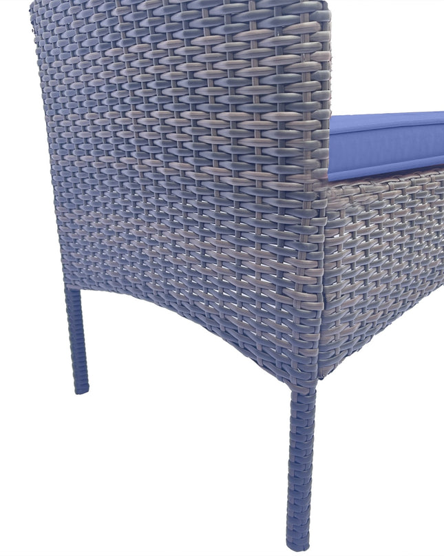 Wicker Patio Conversation Furniture Set, Outdoor Furniture Set With Removable Cushions & Table, Temp
