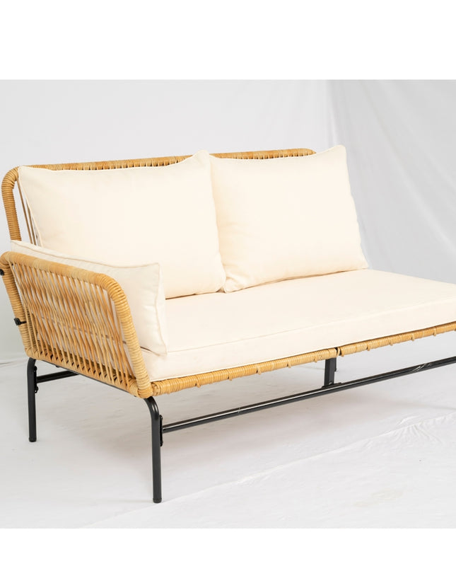 3-Pc Outdoor Patio Wicker Furniture Set Table Chairs With 3.15 Thick Cushion