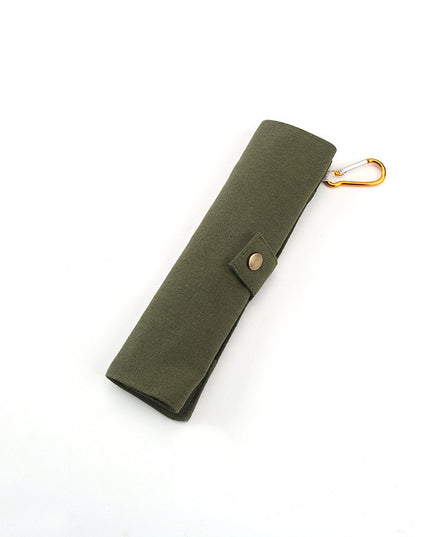 Portable bamboo cutlery bag set