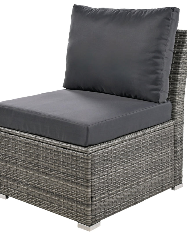 U STYLE Patio Furniture Set, 10 Piece Outdoor Conversation Set, CoffeeTable With Ottomans, Solid Woo