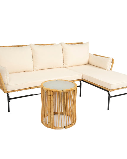 3-Pc Outdoor Patio Wicker Furniture Set Table Chairs With 3.15 Thick Cushion