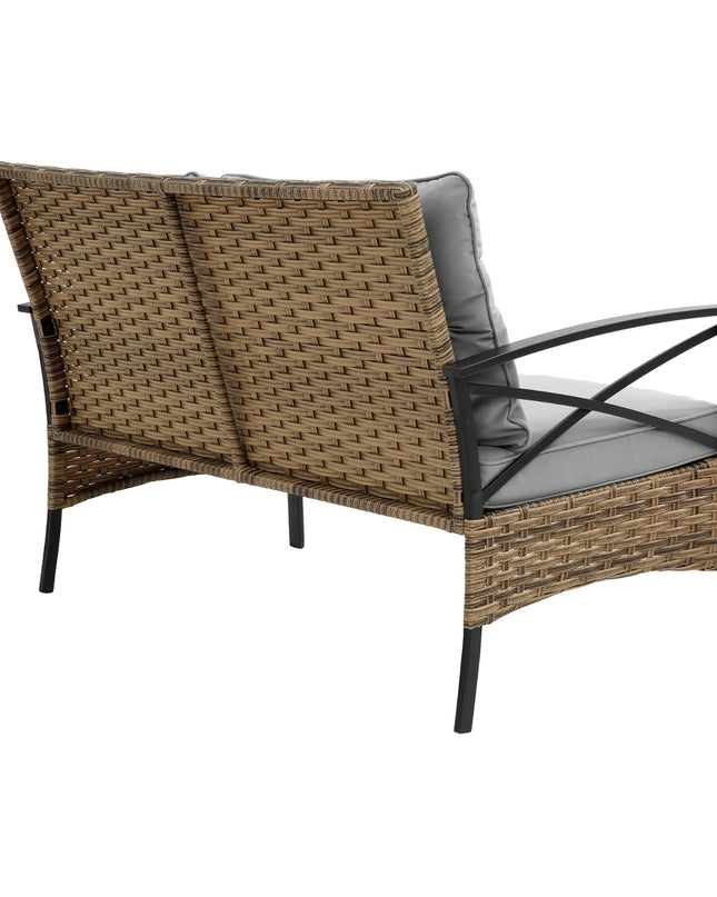 Patio 4Piece Sectional Sofa Set   KD Rattan Wicker Outdoor Garden Furniture