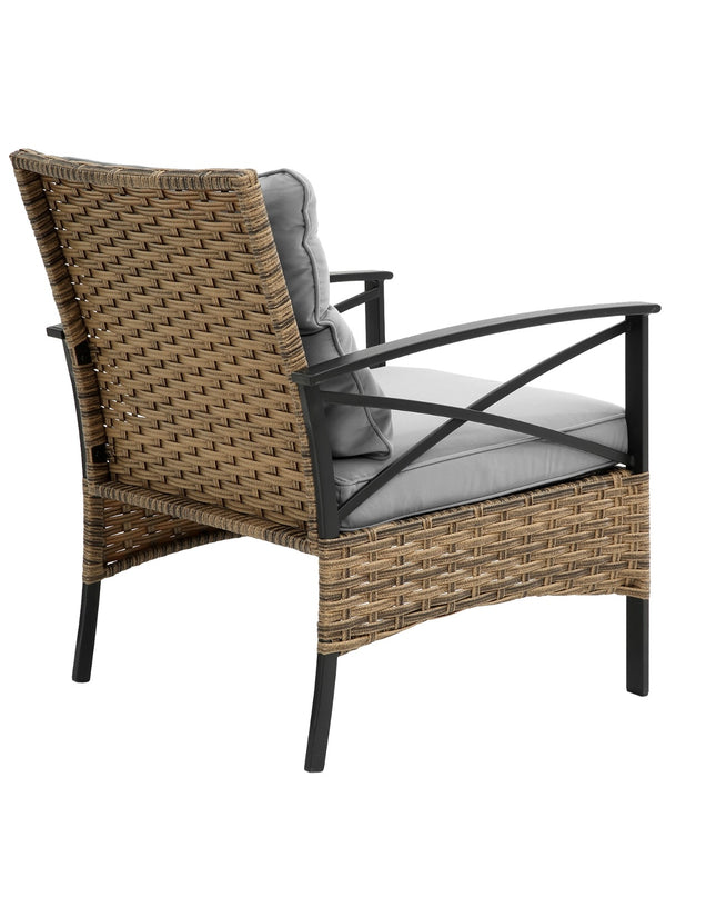 Patio 4Piece Sectional Sofa Set   KD Rattan Wicker Outdoor Garden Furniture